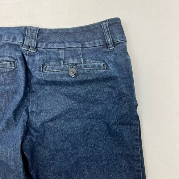 The Limited Womens Flare Jeans Blue Navy Pockets Dark Wash Denim Cotton Blend 8L - Picture 4 of 10